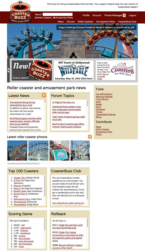 CoasterBuzz Home Page